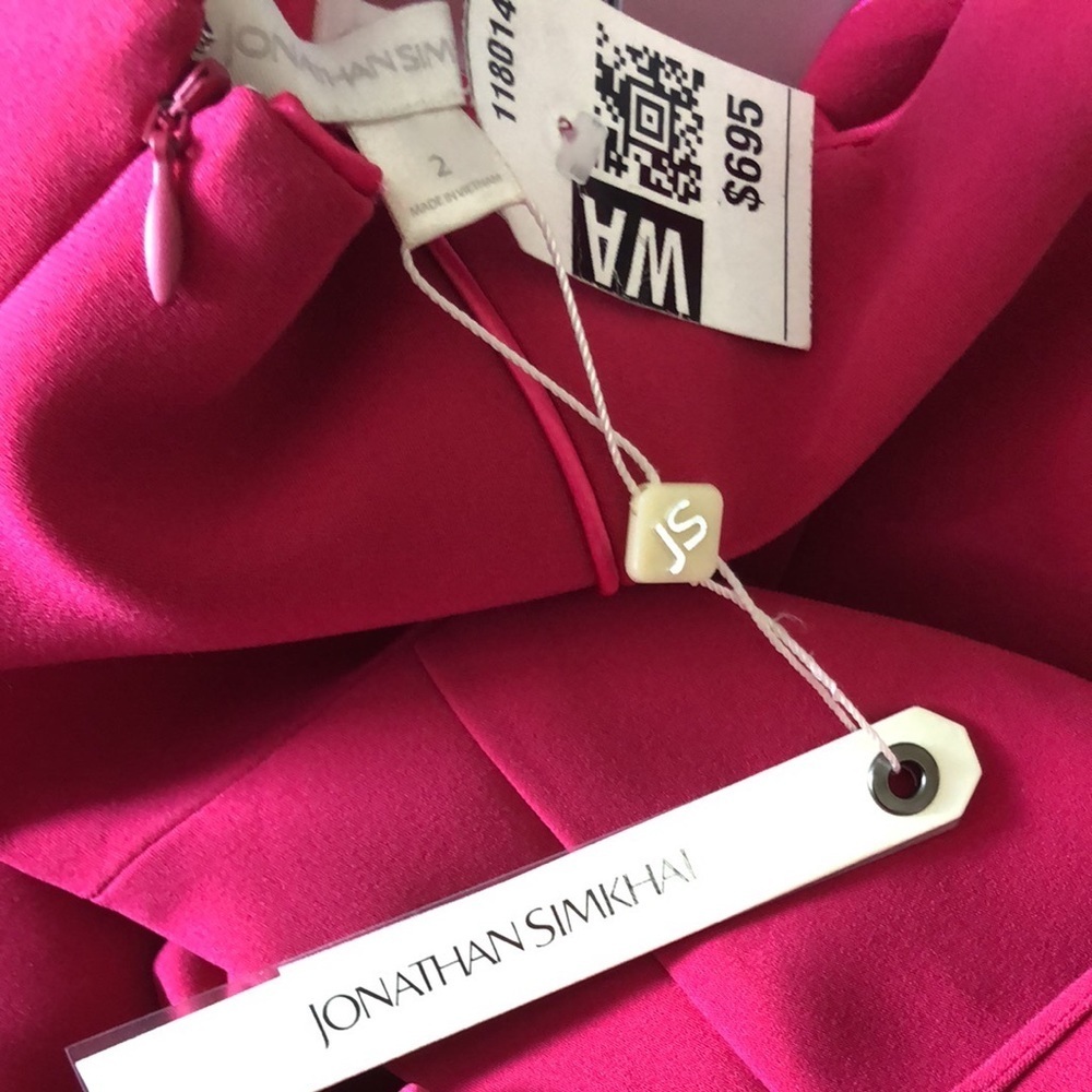 NWT Jonathan Simkhai Crepe Combo Mini Ruffle Dress - Picture 14 of 16